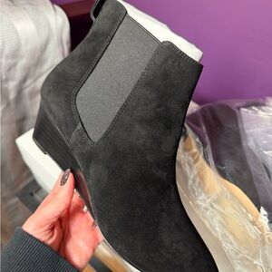 Talbots Black Suede Ankle Booties